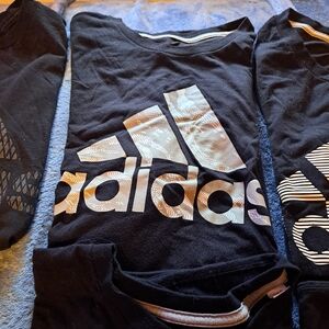 Adidas Black Tee with White Logo